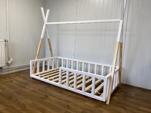 BabyBeds Dětská postel WIGWAM TIPI Velikost postele: 180x80 cm, Barevné provedení: Borovice a bílá, Úložný prostor: Ano