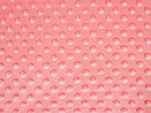 Dětská látka Minky 3D puntíky MKP-036 Korálově růžová - šířka 150 cm