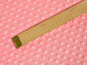 Dětská látka Minky 3D puntíky MKP-036 Korálově růžová - šířka 150 cm