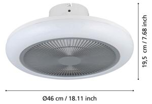 Eglo 35138 - LED Stmívatelný stropní ventilátor KOSTRENA LED/25,5W/230V šedá +DO