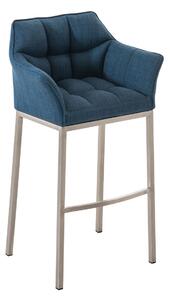 Barová židle Damas E4 ~ látka, nerezový rám - Modrá