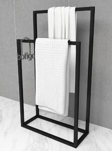 Věšák na ručníky FABERO černá Nábytek | Koupelnový nábytek | Koupelnové doplňky