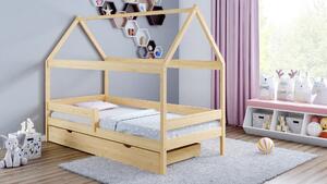 BabyBeds Dětská postel z masivu domeček borovice Velikost postele: 160x80 cm, Úložný prostor: Bez úložného prostoru