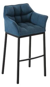 Barová židle Damas B4 ~ látka, černý rám - Modrá
