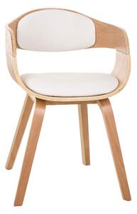 Židle King, dřevěné nohy natura - Bílá