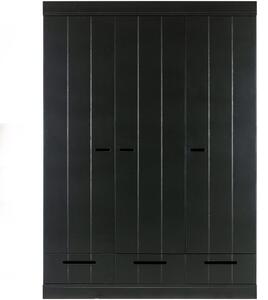 Šatní skříň CONNECT černá 140cm WOOOD