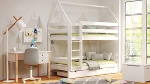 BabyBeds Dětská patrová postel DOMEČEK Velikost postele: 180x80 cm, Barva postele: Olše, Úložný prostor: Bez úložného prostoru