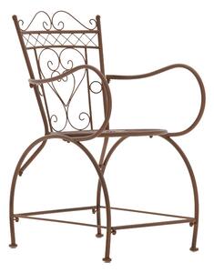 Kovová židle GS11174935 s područkami - Hnědá antik