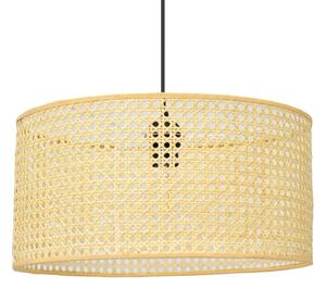 Lustr na lanku ALBA 1xE27/15W/230V pr. 40 cm ratan/černá