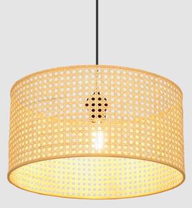 Lustr na lanku ALBA 1xE27/15W/230V pr. 40 cm ratan/černá