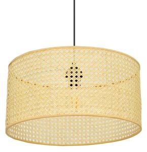 Lustr na lanku ALBA 1xE27/15W/230V pr. 40 cm ratan/černá