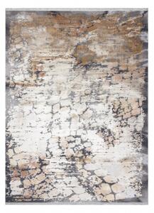 Makro Abra Moderní kusový koberec LUCE 74 Vintage abstraktní šedý hořčicový Rozměr: 77x150 cm