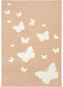 Balta Dětský kusový koberec KIDS 533742/95855 Motýlci růžový Rozměr: 140x200 cm