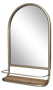 Nástěnné zrcadlo s poličkou Anitique Brass 56 cm