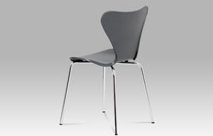 Židle AJANIA — chrom, šedý plast
