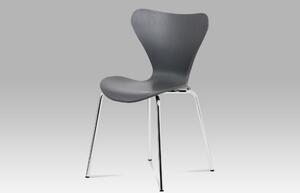 Židle AJANIA — chrom, šedý plast
