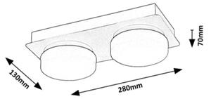 Rabalux 75002 - LED Stropní koupelnové svítidlo ATTICHUS 2xLED/5,5W/230V IP44