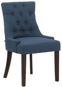 Jídelní židle Inverness ~ látka, dřevěné nohy antik tmavé - Modrá