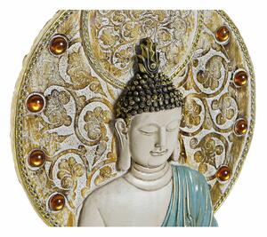 Dekorace na zeď DKD Home Decor 20 x 4 x 30,3 cm Červený Modrý Zlatá Buddha Orientální (3 Kusy)