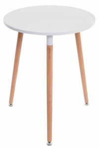 Jídelní stůl kulatý dřevěný Amalia natura ~ v75 x Ø60 cm - Bílá