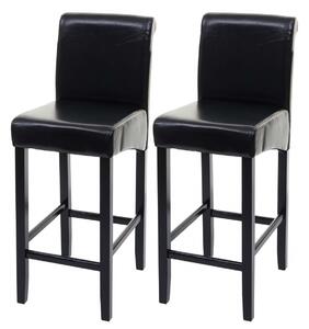 Barová židle Lance (SET 2 ks) ~ dřevěné nohy tmavé - Černá