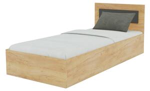Jednolůžková postel 90x200 dub kraft zlatý / šedý grafit Viva