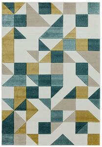 Makro Abra Moderní kusový koberec Sketch SK03 Geometrický vzor zelený žlutý Rozměr: 80x150 cm