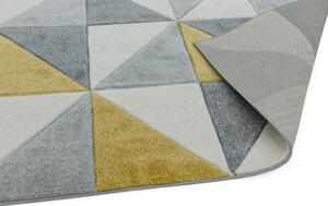 Makro Abra Moderní kusový koberec Sketch SK06 Geometrický vzor šedý žlutý Rozměr: 80x150 cm