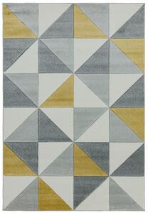 Makro Abra Moderní kusový koberec Sketch SK06 Geometrický vzor šedý žlutý Rozměr: 120x170 cm