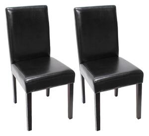 Jídelní židle Litta (SET 2 ks), tmavé nohy - Černá