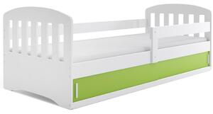 BMS Group Dětská postel s úložným prostorem (s posuvnými dvířky) CLASSIC 160x80 bílá Barva výplně dvířek: Zelená