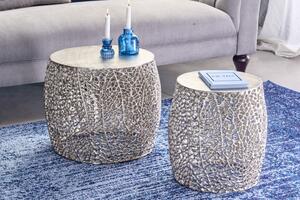 2SET konferenční stolek LEAF 40 CM stříbrný Nábytek | Obývací pokoj | Konferenční stolky | Všechny konferenční stolky