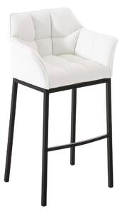 Barová židle Damas B4 ~ koženka, černý rám - Bílá