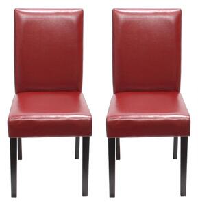Jídelní židle Litta (SET 2 ks), tmavé nohy - Červená