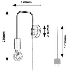 Rabalux 71022 - Nástěnná lampa MANZUR 1xE27/40W/230V