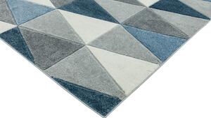 Makro Abra Moderní kusový koberec Sketch SK07 Geometrický vzor šedý modrý Rozměr: 80x150 cm