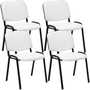 4x Stohovatelná konferenční židle Ken koženka - Bílá