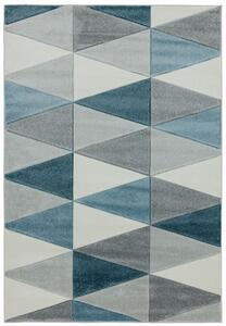 Makro Abra Moderní kusový koberec Sketch SK07 Geometrický vzor šedý modrý Rozměr: 80x150 cm