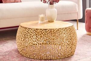 Zlatý konferenční stolek Leaf 75 cm