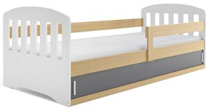 BMS Group Dětská postel s úložným prostorem (s posuvnými dvířky) CLASSIC 160x80 borovice Barva výplně dvířek: Bílá