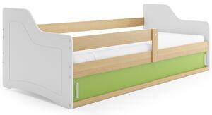 BMS Group Dětská postel s úložným prostorem (s posuvnými dvířky) SOFIX 160x80 borovice Barva výplně dvířek: Zelená