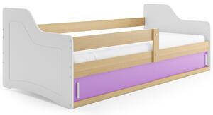 BMS Group Dětská postel s úložným prostorem (s posuvnými dvířky) SOFIX 160x80 borovice Barva výplně dvířek: Fialová