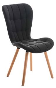Židle Elda ~ látka, dřevěné nohy natura - Černá