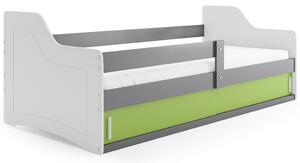 BMS Group Dětská postel s úložným prostorem (s posuvnými dvířky) SOFIX 160x80 grafit Barva výplně dvířek: Zelená