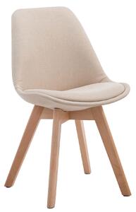 Židle Borne V2 látka, dřevené nohy natura - Krémová