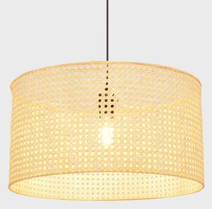 Lustr na lanku ALBA 1xE27/15W/230V pr. 45 cm ratan/černá