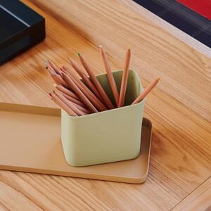 Béžovo-zelený kovový stojánek na tužky Kave Home Moka