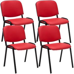 4x Stohovatelná konferenční židle Ken koženka - Červená