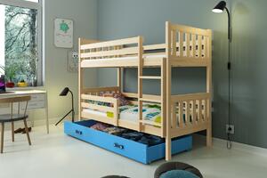 BMS Group Dětská patrová postel s úložným prostorem CARINO 190x80 borovice Barva šuplíku: Bílá