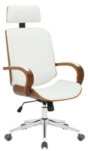 Kancelářská Židle Dayton ~ dřevo ořech - Bílá
